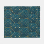 Couverture Polaire Art Deco pattern with gold geometric shapes (Devant (Horizontal))