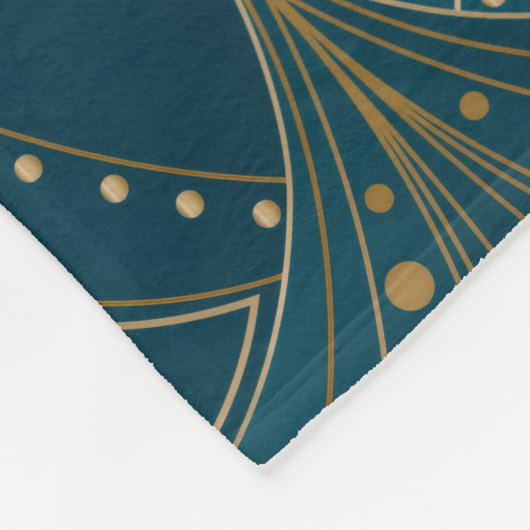 Couverture Polaire Art Deco pattern with gold geometric shapes (Coin)