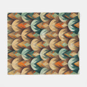 Couverture Polaire Art Deco Teal & Gold Geometric Pattern (10) (Devant (Horizontal))