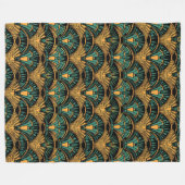 Couverture Polaire Art déco turquoise et or (Devant (Horizontal))