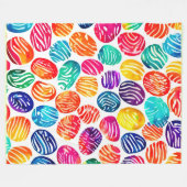 Couverture Polaire Art d'empreintes digitales coloré (Devant (Horizontal))