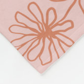 Couverture Polaire Art D'Encre Botanique Rose Et Orange Abstrait (Coin)