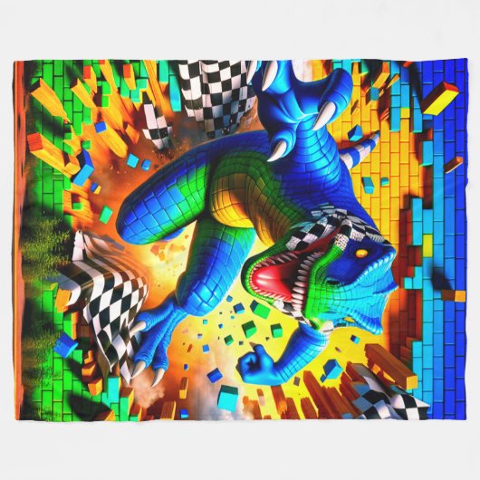 Couverture Polaire Art Dinosaur (Devant (Horizontal))