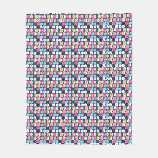 Couverture Polaire Art du chat | Visages de chats mignons (Devant)