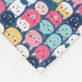 Couverture Polaire Art du chat | Visages de chats mignons (Coin)