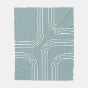 Couverture Polaire Art en ligne de style moyen siècle Abstrait