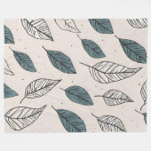 Couverture Polaire Art feuille Boho (Devant (Horizontal))