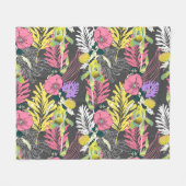 Couverture Polaire Art Fleur Tropical : Motif original. (Devant (Horizontal))