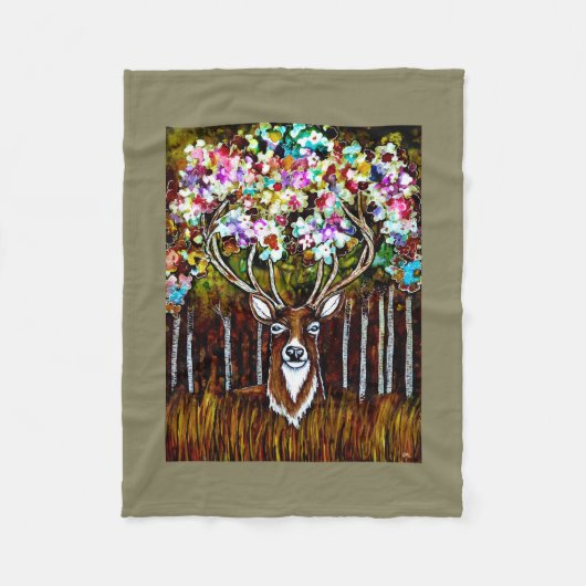 Couverture Polaire Art floral d'Antler de cerfs communs sur la (Devant)