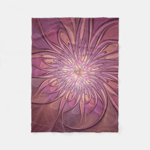 Couverture Polaire Art floral fractal moderne abstrait couleurs de ba