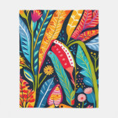 Couverture Polaire Art Floral Otomi Coloré (Devant)