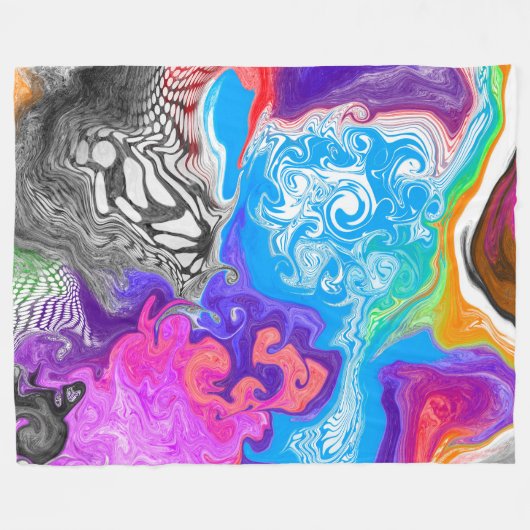 Couverture Polaire Art fluide en marbre Abstrait (Devant (Horizontal))