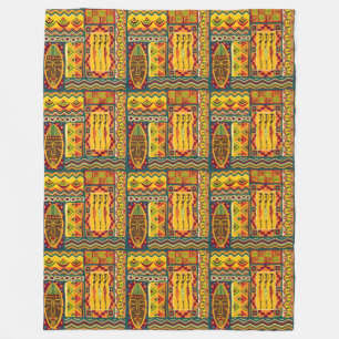 Couverture Polaire Art folklorique africain - Formes sans couture Mot