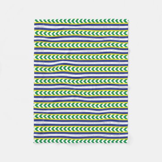 Couverture Polaire Art folklorique letton vert et bleu letton (Devant)