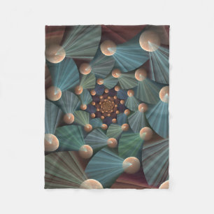 Couverture Polaire Art Fractal Abstrait Avec Profondeur Bleu Brown Ar