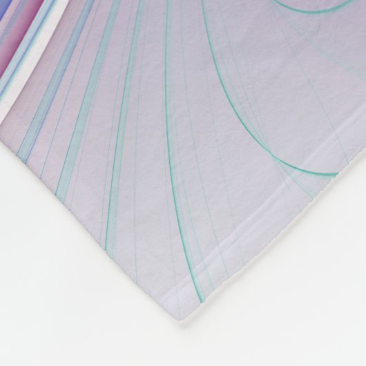 Couverture Polaire Art Fractal Abstrait rose bleu turquoise (Coin)