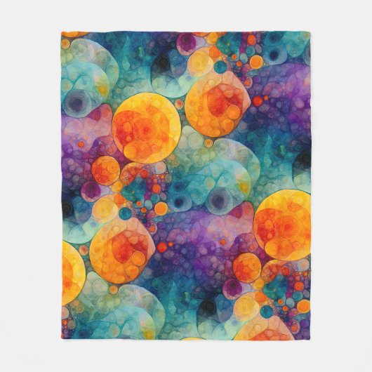 Couverture Polaire Art fractal abstrait vibrant de dérive solaire (Devant)