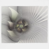 Couverture Polaire Art fractal de forme 3D abstraite moderne (Devant (Horizontal))
