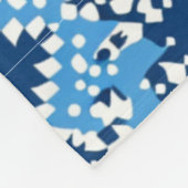 Couverture Polaire Art géométrique bleu aztèque (Coin)