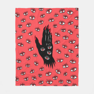 Couverture Polaire Art gothique d'Halloween - Yeux Éffrayants à main