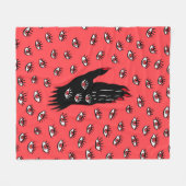 Couverture Polaire Art gothique d'Halloween - Yeux Éffrayants à main  (Devant (Horizontal))