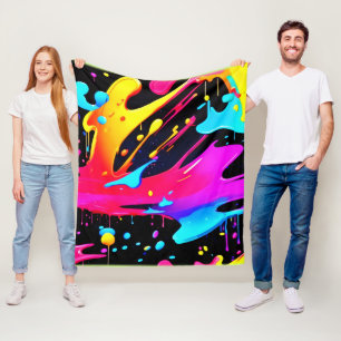 Couverture Polaire Art Gras et brillant Paint Splatter
