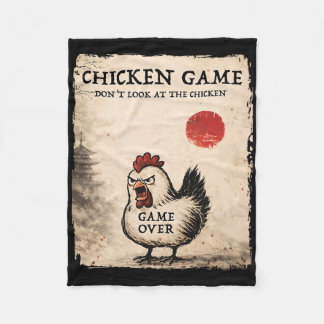 Couverture Polaire Art japonais drôle Jeu de poulet Graphique Hommes