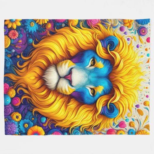 Couverture Polaire Art Lion (Devant (Horizontal))