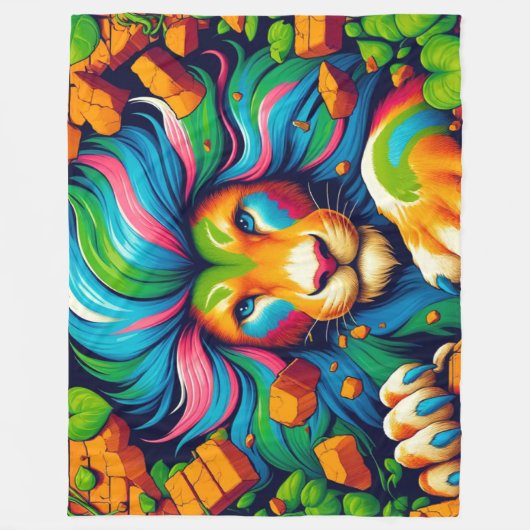 Couverture Polaire Art Lion (Devant)