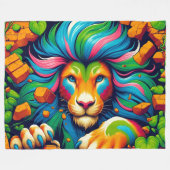 Couverture Polaire Art Lion (Devant (Horizontal))