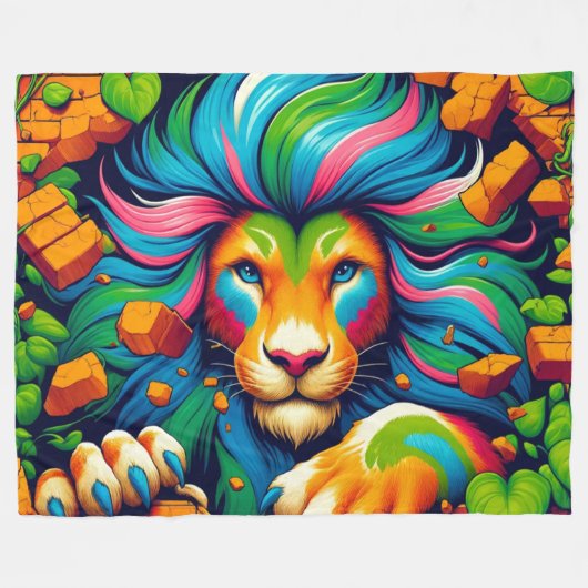 Couverture Polaire Art Lion (Devant (Horizontal))