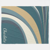 Couverture Polaire Art marbre Abstrait élégant en Turquoise Personnal (Devant (Horizontal))