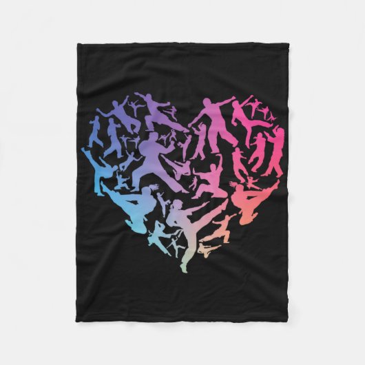 Couverture Polaire Art martial Coeur Amour entraînement Karate Tae Kw (Devant)