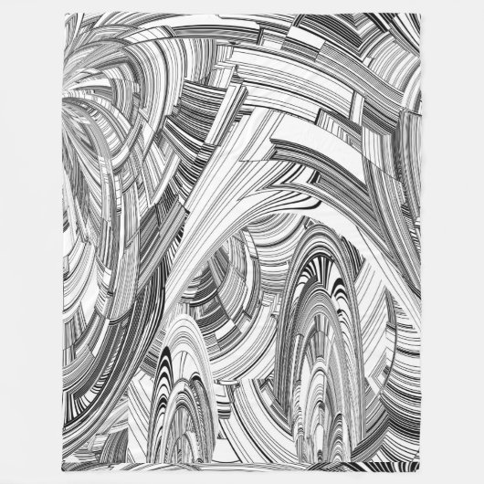 Couverture Polaire Art moderne créatif noir et blanc (Devant)