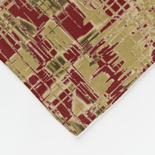 Couverture Polaire Art moderne rouge foncé et d'or (Coin)