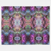 Couverture Polaire Art nébuleuse bleu vert rose noir (Devant (Horizontal))