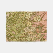 Couverture Polaire Art Nouveau Alfonse Mucha fleurs d'oeillets floral (Devant (Horizontal))