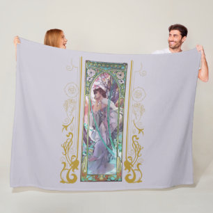 Couverture Polaire Art Nouveau Alphonse Mucha Soirée Contemplation