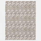 Couverture Polaire Art Nouveau Carnation Damask, Taupe et blanc (Devant)