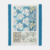 Couverture Polaire Art nouveau iris lilerie floral art (Devant)