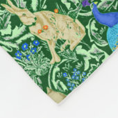 Couverture Polaire Art Nouveau Peacock Print, Cobalt Blue & Green (Coin)