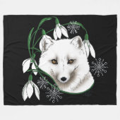Couverture Polaire Art Nouveau Renard blanc arctique (Devant (Horizontal))