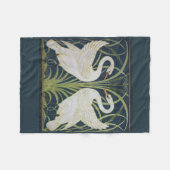 Couverture Polaire Art Nouveau Swan Deux Swans (Devant (Horizontal))