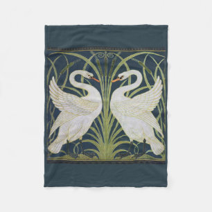 Couverture Polaire Art Nouveau Swan Deux Swans
