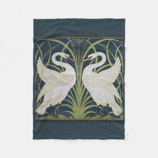 Couverture Polaire Art Nouveau Swan Deux Swans (Devant)