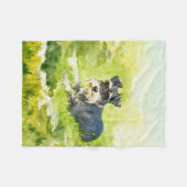 Couverture Polaire Art numérique d'aquarelle de Schnauzer miniature (Devant (Horizontal))
