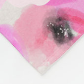 Couverture Polaire Art numérique d'aquarelle rose Fleurs (Coin)