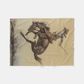 Couverture Polaire Art occidental "Bucking Horse" par Will James (Devant (Horizontal))