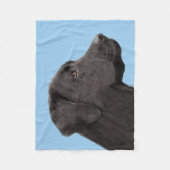 Couverture Polaire Art original de chien de peintre noir de Labrador  (Devant)