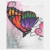 Couverture Polaire Art original d'imaginaire de papillon de monarque (Devant)